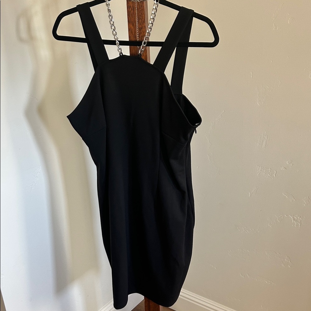 NWT Michael Michael Kors Elegant Black Dress With Silver Accent Women’s Size L‎